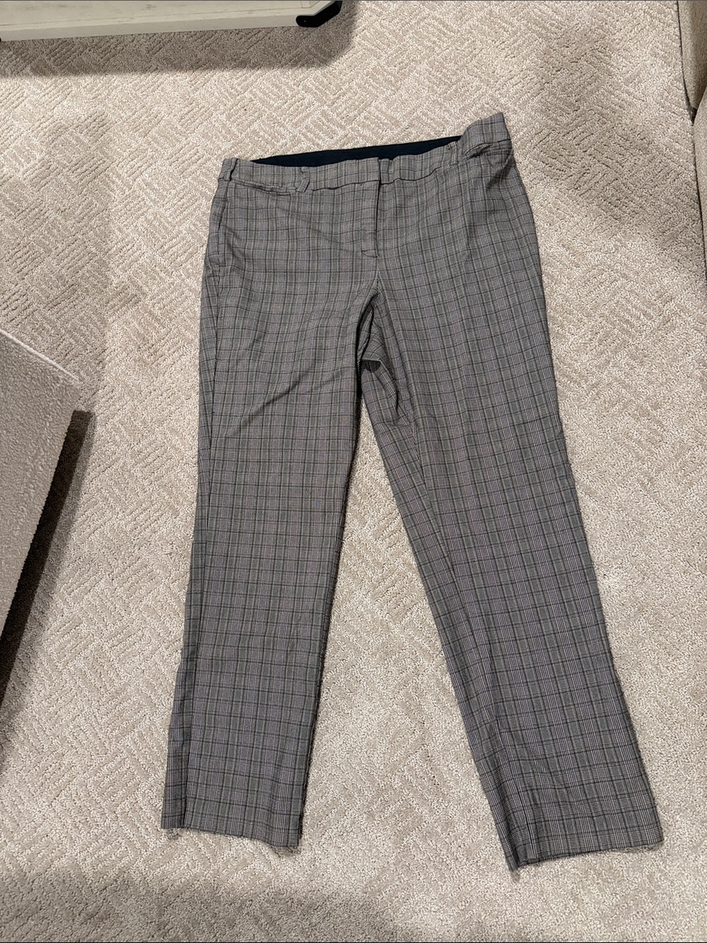 Lane Bryant Gray Plaid Straight-Leg Trousers